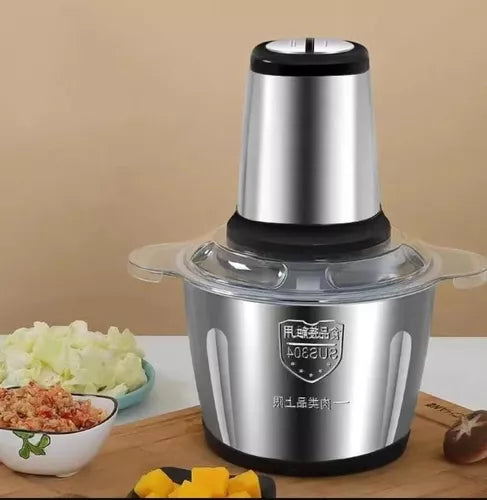 ⚡ Picadora Eléctrica 2L Acero INOX. – ¡Cocina en Segundos y Sin Esfuerzo! 🍴✨