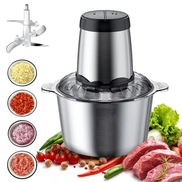 ⚡ Picadora Eléctrica 2L Acero INOX. – ¡Cocina en Segundos y Sin Esfuerzo! 🍴✨