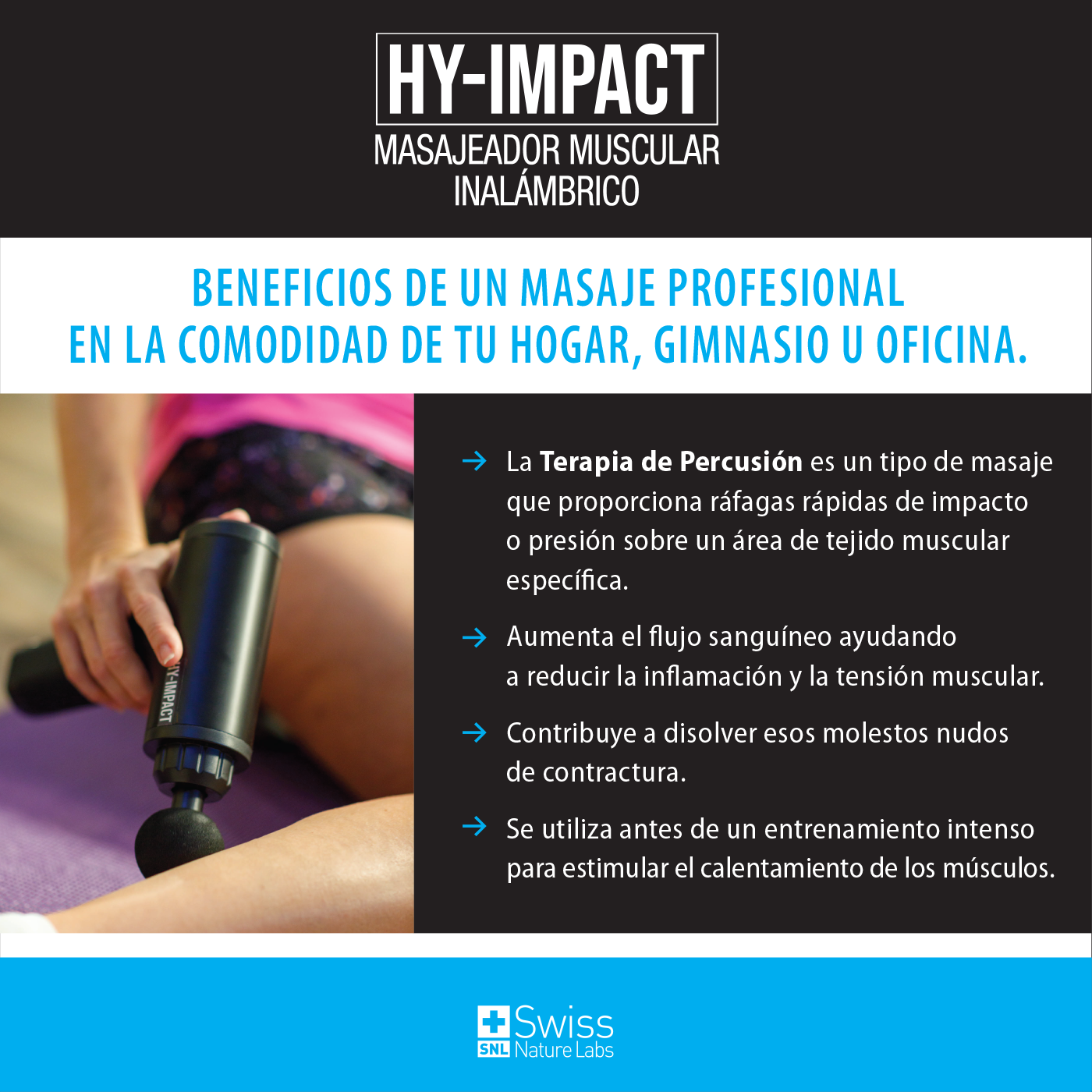 💆‍♂️HY IMPACT – Masajeador Profesional para Alivio Profundo 🧘‍♂️✨
