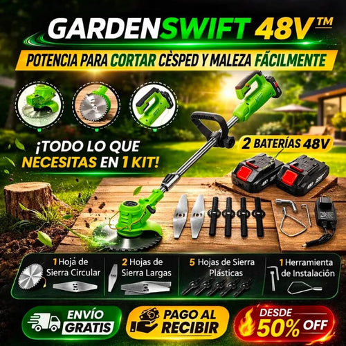🌿Cortacésped Inalámbrico 48V + 2 Baterías🔋