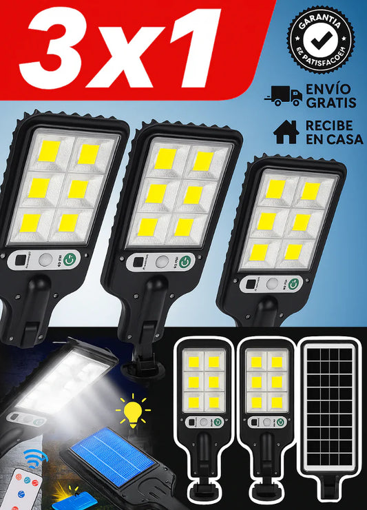 🌞 Pack de 3 Focos Solares LED UltraPower 💡