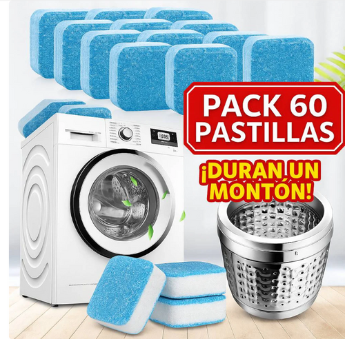 🦠Pack 60  Pastillas Limpia Lavadoras – Elimina Olores y Bacterias 🧼