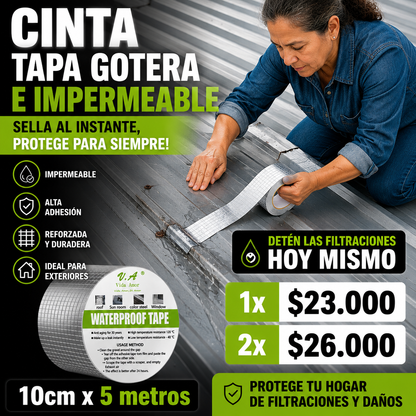 💧 Cinta Tapa Gotera De Butilo 10cm x 5mts Impermeable 🏠
