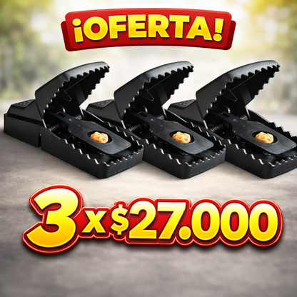 Pack 3 Trampas para Ratones T-REX 🚫Solución Rápida y Segura 🐭