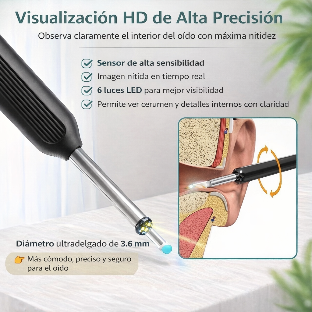 👂Otoscopio Limpiador de Oídos con Cámara HD 👀