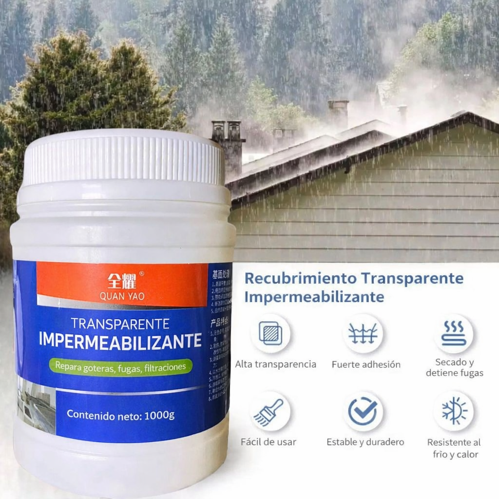 💦 Sellador Impermeable Multi Superficie Transparente 1KG