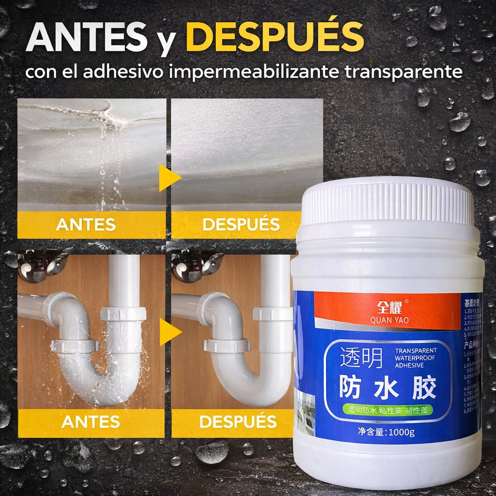 💦 Sellador Impermeable Multi Superficie Transparente 1KG