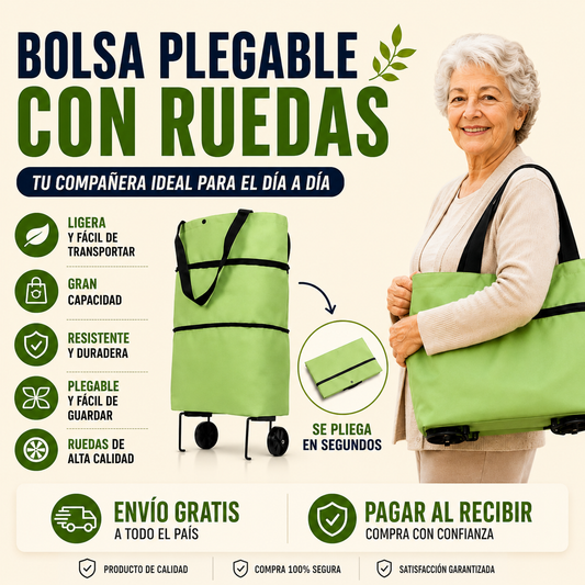 Bolsa Plegable con Ruedas Multiuso | 2 en 1