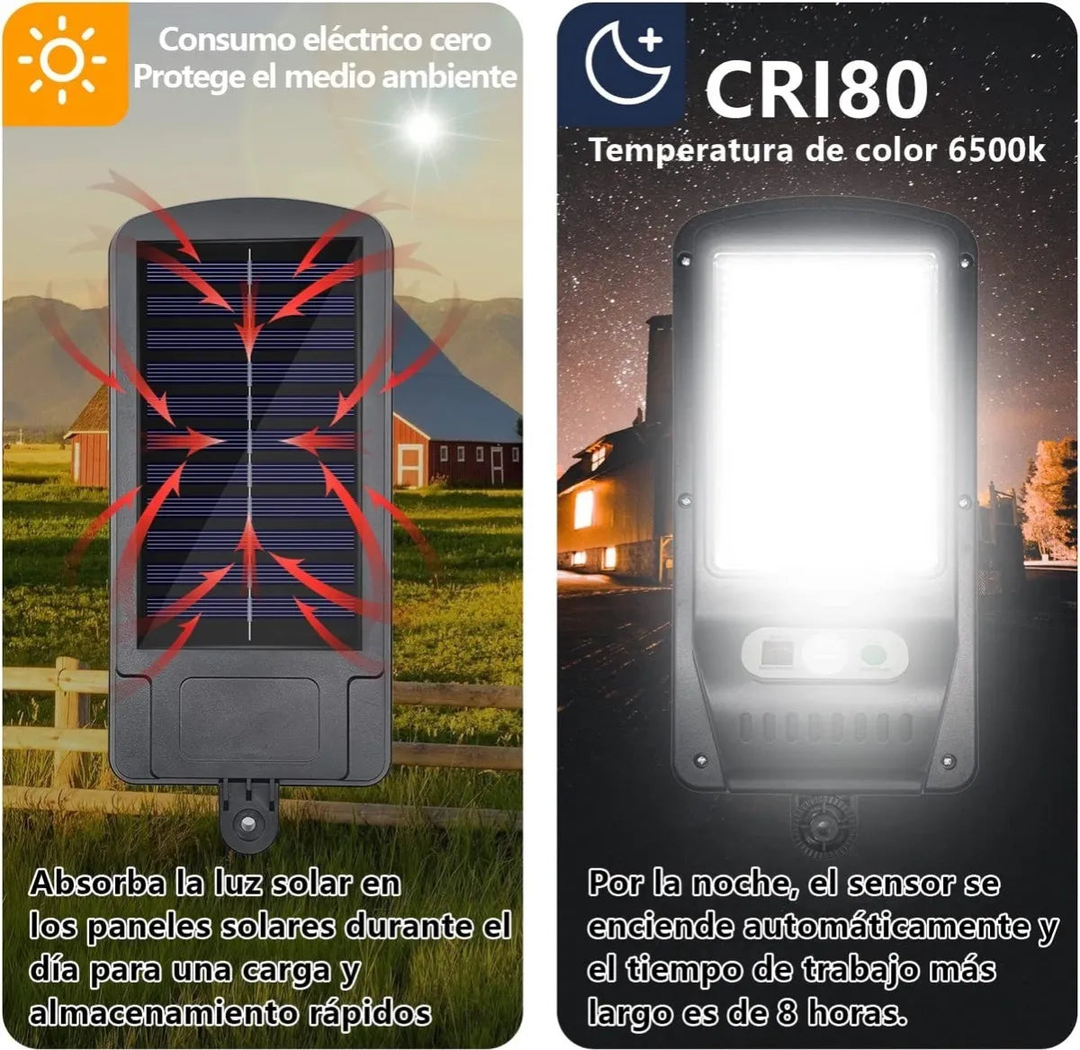 🌞 Pack de 3 Focos Solares LED UltraPower 💡