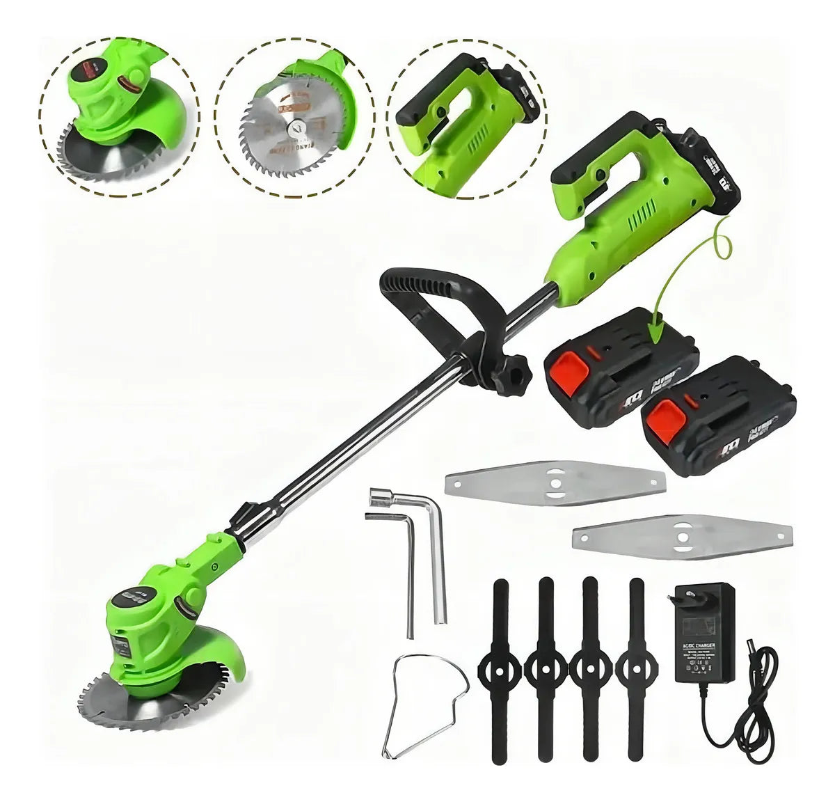 🌿Cortacésped Inalámbrico 88V + 2 Baterías🔋