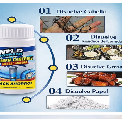 ♻️PACK  Limpiador de Drenaje y cañerías CLEAN MAX🪠